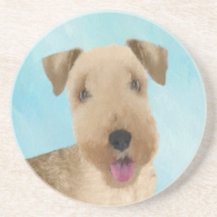 Lakeland Terrier Painting - Cute Original Dog Art Coaster