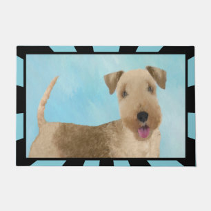Lakeland Terrier Painting - Cute Original Dog Art Doormat