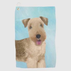 Lakeland Terrier Painting - Cute Original Dog Art Golf Towel