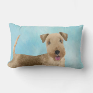 Lakeland Terrier Painting - Cute Original Dog Art Lumbar Cushion