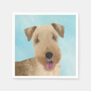 Lakeland Terrier Painting - Cute Original Dog Art Napkin