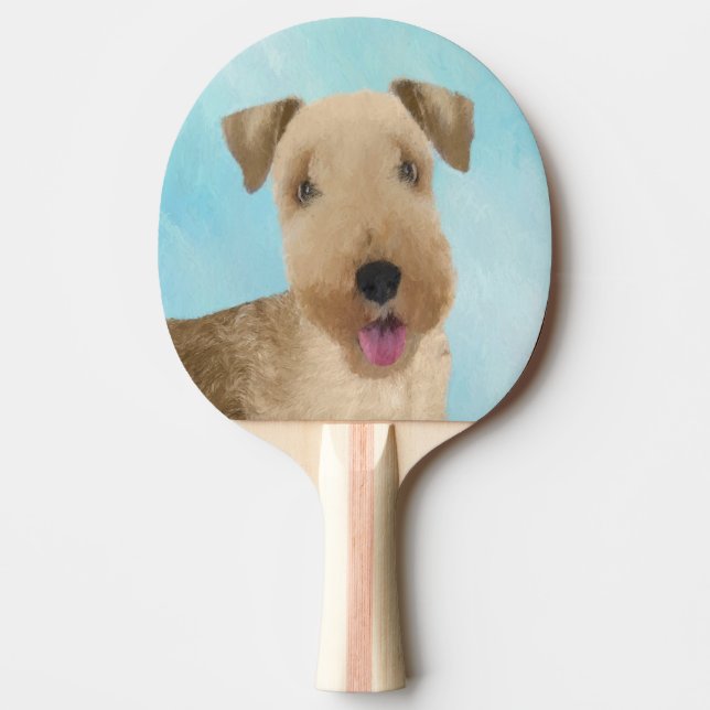 Lakeland Terrier Painting - Cute Original Dog Art Ping Pong Paddle (Front)
