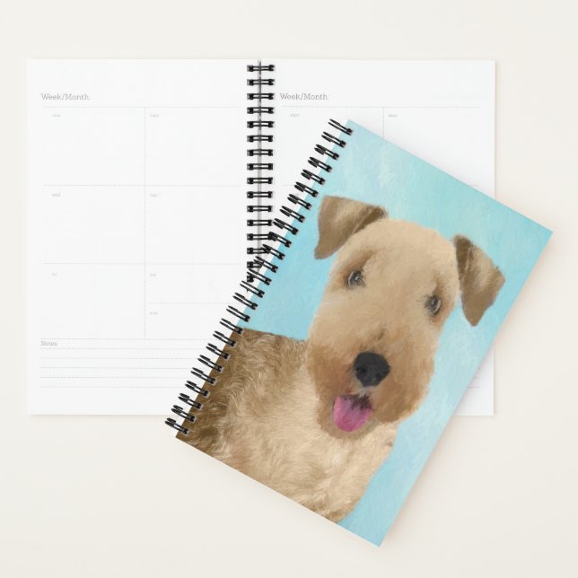 Lakeland Terrier Painting - Cute Original Dog Art Planner (Display)
