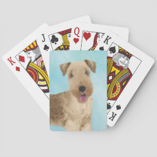 Lakeland Terrier Painting - Cute Original Dog Art Playing Cards