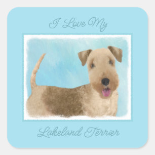 Lakeland Terrier Painting - Cute Original Dog Art  Square Sticker