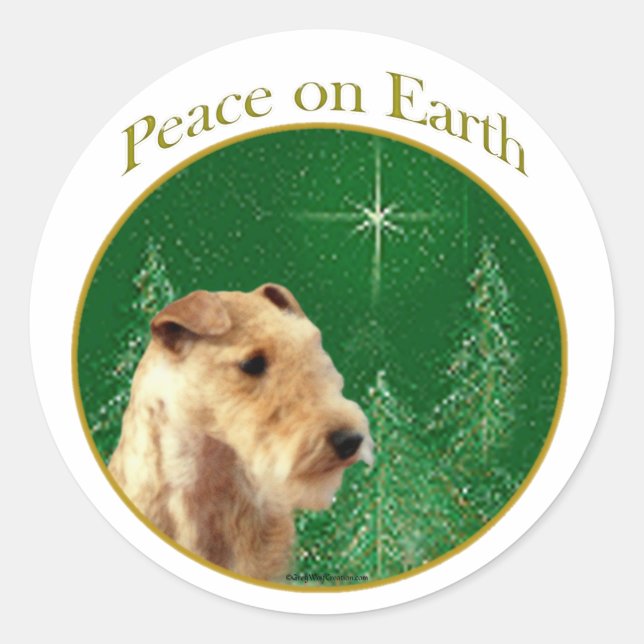 Lakeland Terrier Peace Classic Round Sticker (Front)