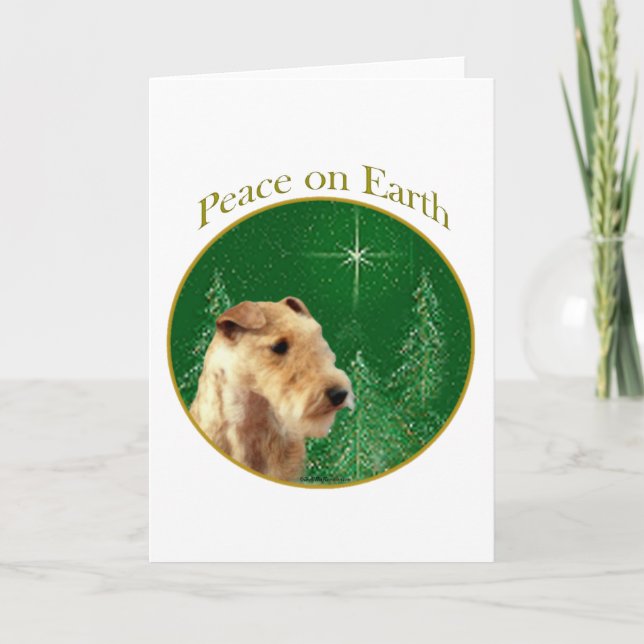 Lakeland Terrier Peace Holiday Card (Front)