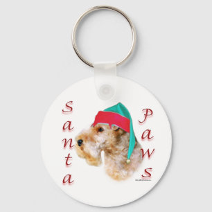 Lakeland Terrier Santa Paws Key Ring