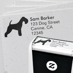 Lakeland Terrier Silhouette Return Address Self-inking Stamp