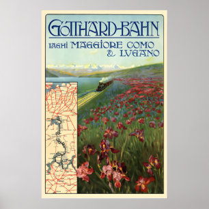 Lakes Maggiore, Como, Lugano Italy Gotthard Poster