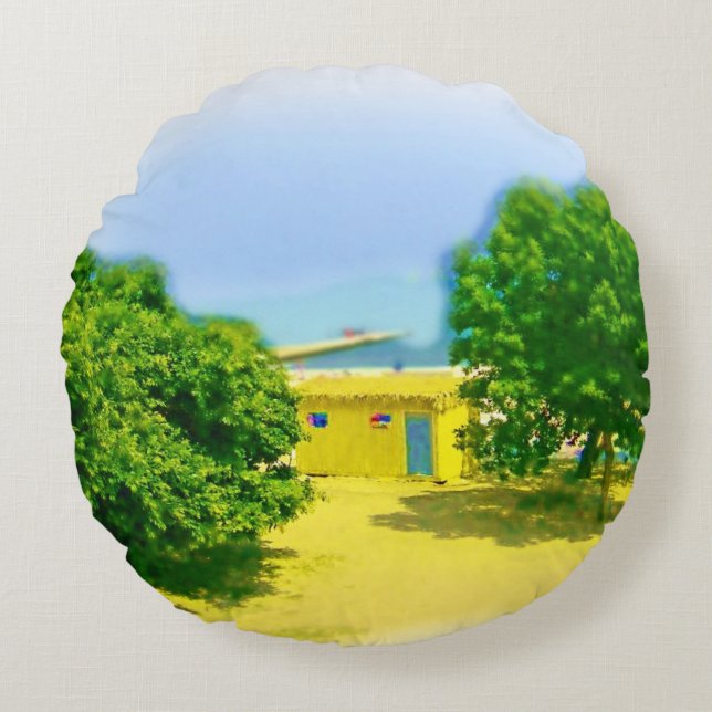Lakeshores of Chicago Beach Round Cushion (Front)