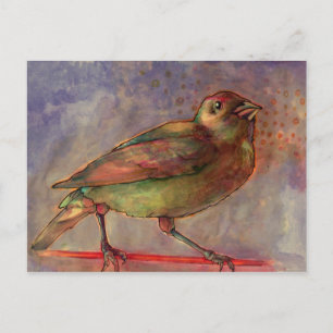 Lakeside Bird Watercolor painting postcard