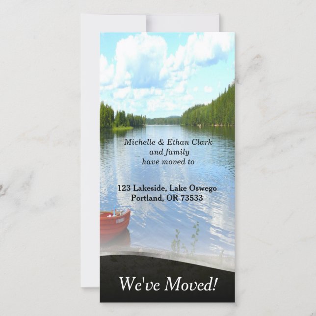 Lakeside Boat Change of Address Custom Photo Card (Front)