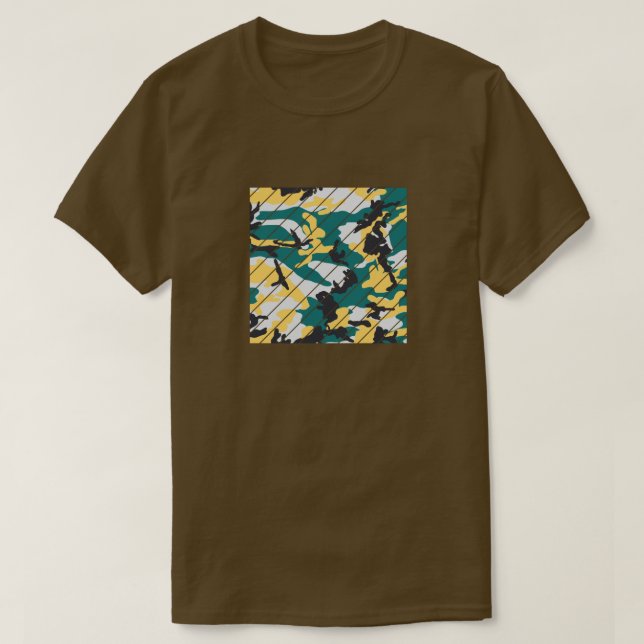 Lakeside Camo Pattern Square Sliced T-Shirt (Design Front)