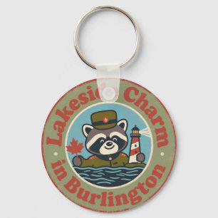 Lakeside Charm in Burlington Funny Raccoon Key Ring