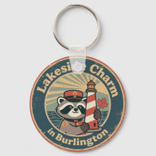 Lakeside Charm in Burlington Funny Racoon Mountie Key Ring