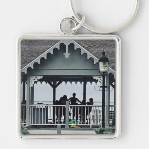 Lakeside Chautauqua Yoga Silhouette Print Key Ring