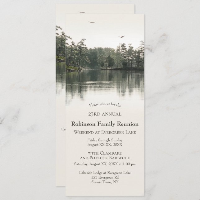 Lakeside Family Reunion Camping Jamboree Barbecue Invitation (Front/Back)