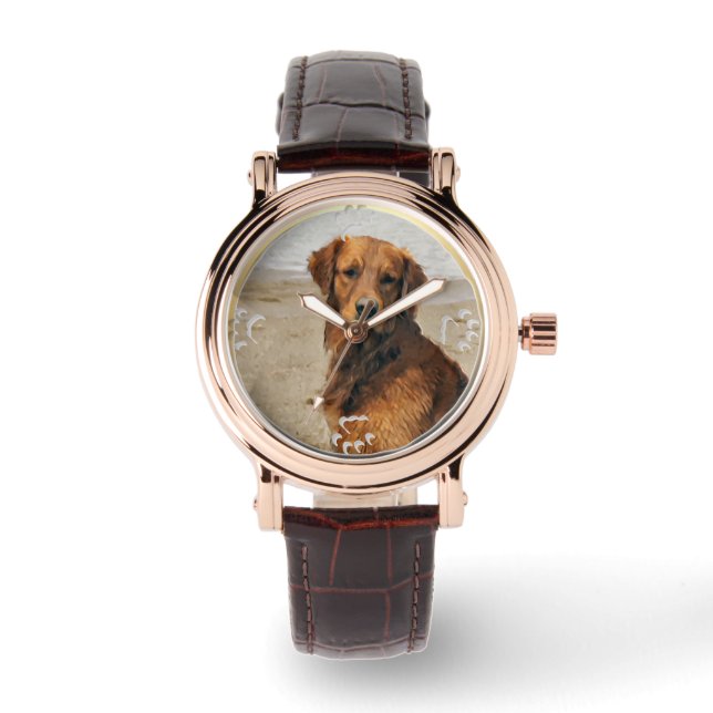 Lakeside Golden Retriever Art Gifts Watch (Front)