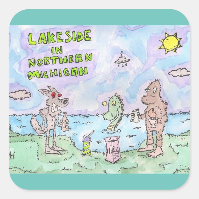 Lakeside In Michigan Square Sticker (Front)