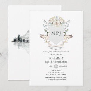 Lakeside Monogram Crest Bridesmaids Luncheon Invitation