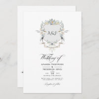 Lakeside Monogram Laurel Crest Wedding Photo