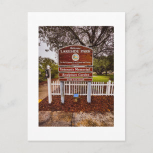 Lakeside Park Veterans Memorial Sculpture Garden Postcard