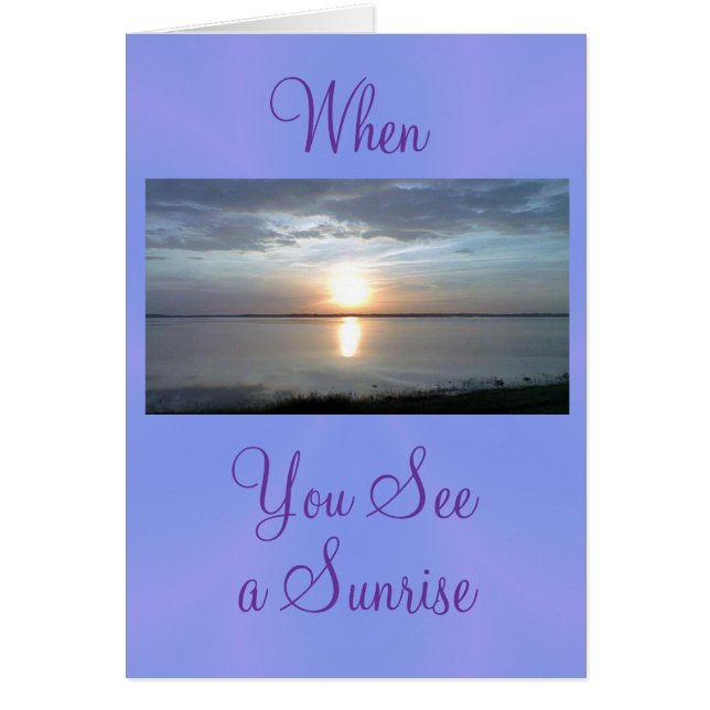 Lakeside Sunrise-customise any occasion (Front)
