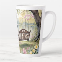 Lakeside Swing in Romantic Watercolor Garden
