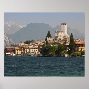 Lakeside town, Malcesine, Verona Province, Italy Poster