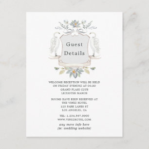 Lakeside Wedding Crest Guest Details Enclosure Card
