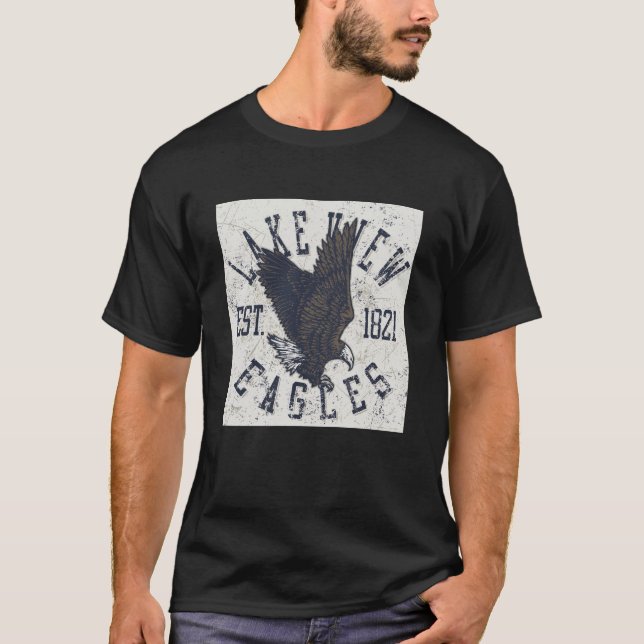 Lakeview 1821 Eagles | American Football Vintage T-Shirt (Front)