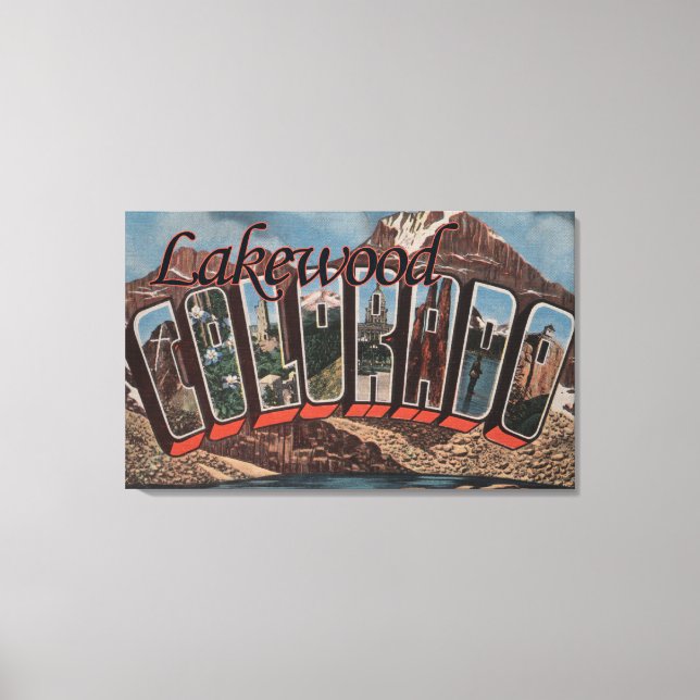 Lakewood, Colorado - Large Letter Scenes Canvas Print (Front)