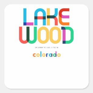 Lakewood Colorado Mid Century, Pop Art, Square Sticker