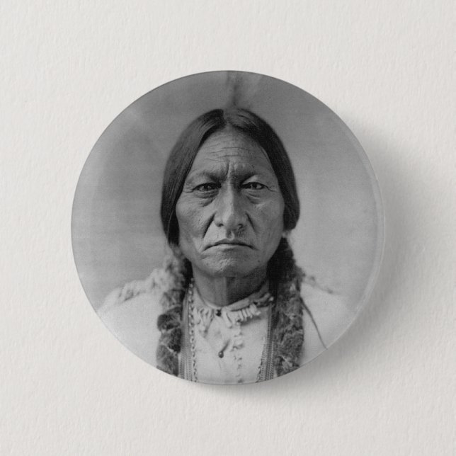 Lakota American Indian Chief Sitting Bull 6 Cm Round Badge (Front)