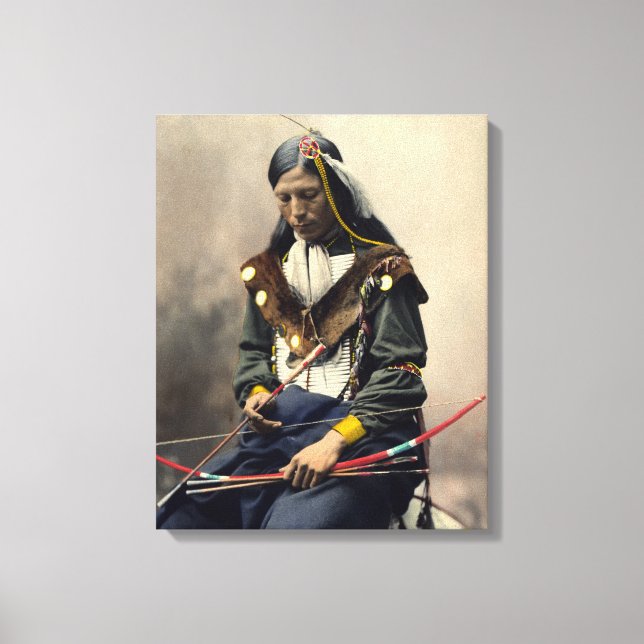 Lakota Chief Bone-Necklace Oglala Canvas Print (Front)