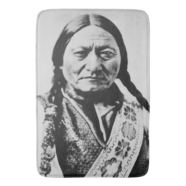 Lakota Chief Surrender: Sitting Bull Fort Buford Bath Mat (Front Vertical)