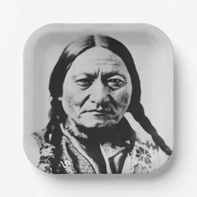 Lakota Chief Surrender: Sitting Bull Fort Buford Paper Plate (Front)
