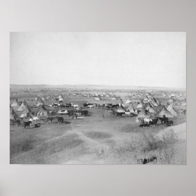 Lakota "Hostile Indian Camp" Photograph Poster (Front)