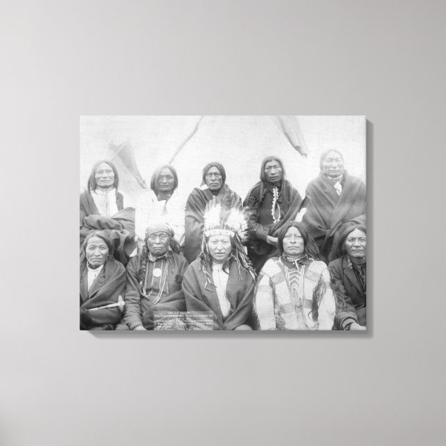 Lakota Indian Chiefs who Met General Miles to En Canvas Print (Front)