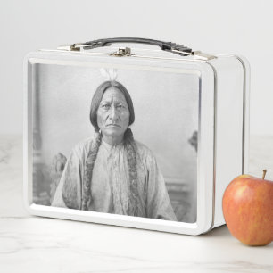 Lakota Leader Sitting Bull Native American Indian  Metal Lunch Box