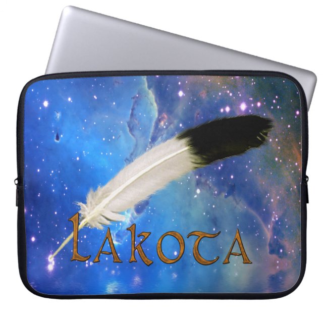 LAKOTA Nation & Feather Space Laptop Sleeve (Front)