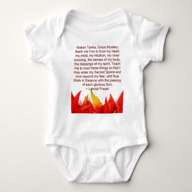 lakota prayer infant onsie baby bodysuit (Front)