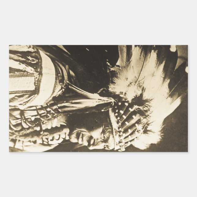 Lakota Sioux Chief White Swan Rectangular Sticker (Front)