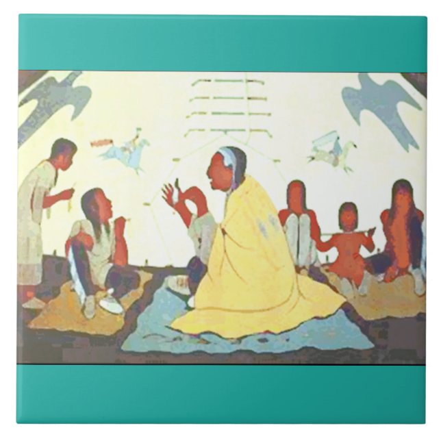 Lakota Storyteller ceramic tile (Front)