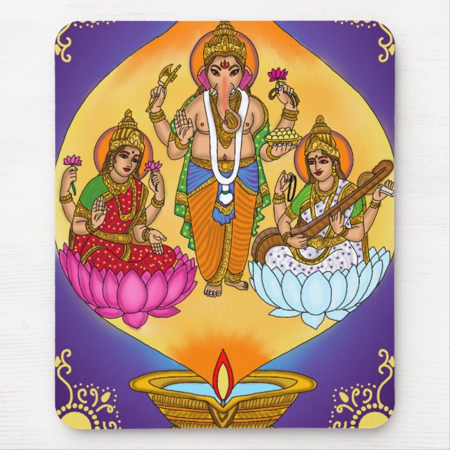 Lakshmi Ganesh Mouse Pad (Front)