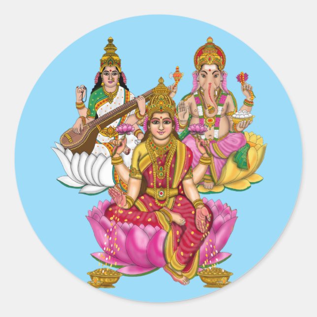Lakshmi Ganesha Stickers (Front)