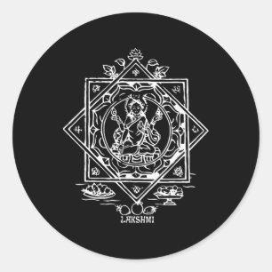 Lakshmi Indian Wealth Goddess Hinduism Yantra Classic Round Sticker