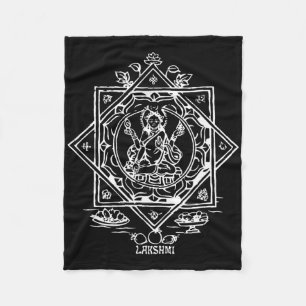 Lakshmi Indian Wealth Goddess Hinduism Yantra  Fleece Blanket