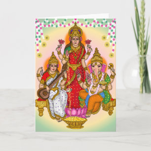 Lakshmi Saraswati Ganesha Card